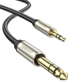 Kabel Ugreen mini-jack 3.5 mm - TRS 6.35 mm 3 m Grey (6957303816293) - obraz 1