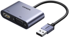 Adapter Ugreen USB Type-A - HDMI - VGA Grey (6957303825189) - obraz 1