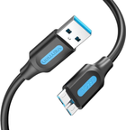 Kabel Vention USB Type-A - micro-USB 2 m Black (6922794748941) - obraz 1