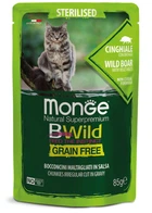 Влажный корм для котов Monge cat wet bwild grain free sterilised мясо дикого кабана с овощами 85 г