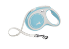 Рулетки FLEXI New Comfort M Поводок-рулетка для собак, лента (5 м; до 25 кг) голубой (4000498043615)
