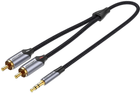 Kabel Vention mini-jack 3.5 mm - 2 x RCA 1 m Grey (6922794751446) - obraz 1