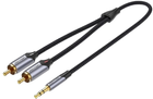 Kabel Vention 2 x RCA - mini-jack 3.5 mm 0.5 m Grey (6922794751439) - obraz 1