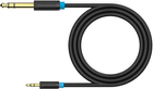 Kabel Vention mini-jack 3.5 mm - jack 6.3 mm 3 m Black (6922794728295) - obraz 2
