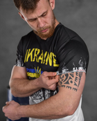 Тактична футболка потоотводящая Ukraine чорно - сіра розмір М - зображення 6