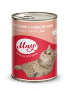 Влажный корм для взрослых котов Мяу! со вкусом кролика в нежном соусе 415 г