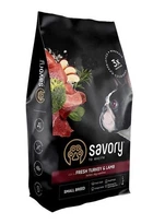 Сухий корм для собак малих порід Savory зі свіжим м'ясом індички та ягнятиною
