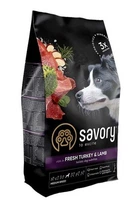 Сухий корм для собак середніх порід Savory зі свіжим м'ясом індички та ягняти