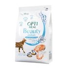 Повнораціонний сухий корм Optimeal Beauty Podium для дорослих котів, блискуча шерсть та догляд за зубами, формула на основі морепродуктів