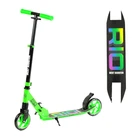 Детский двухколесный самокат Best Scooter "RIO" R-12005 со складной конструкцией и передним амортизатором, Зеленый