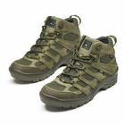 Берці літні тактичні черевики PAV 507 олива хакі шкіряні сітка Fee Air 46 - зображення 4