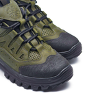 Тактичні кросівки літні PAV 101 олива хакі шкіряні сітка перфоровані 45 - зображення 7
