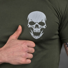 Потовідвідна чоловіча футболка Odin Coolmax із принтом "Skull" олива розмір 2XL - зображення 5