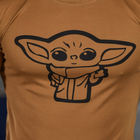 Чоловіча потовідвідна футболка з принтом "Йода" Coolmax койот розмір L - зображення 5