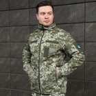 Мужская Водоотталкивающая Куртка Soft Shell на микрофлисе с липучками для шевронов пиксель размер L - изображение 3