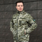 Мужская Водоотталкивающая Куртка Soft Shell на микрофлисе с липучками для шевронов пиксель размер XL - изображение 3