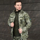 Мужская Водоотталкивающая Куртка Soft Shell на микрофлисе с липучками для шевронов пиксель размер XL - изображение 5
