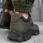Мужские кроссовки Ghost из прессованной кожи с вентиляционными вставками олива размер 45 - изображение 6