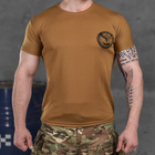 Чоловіча футболка потовідвід Bayraktar Coolmax з принтом "Розвідка" койот розмір M - зображення 1