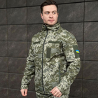 Чоловіча Водовідштовхувальна Куртка Soft Shell на мікрофлісі з липучками для шевронів піксель розмір 3XL - зображення 1