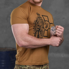 Потовідвідна чоловіча футболка Coolmax з принтом "Сoлдaт" койот розмір XL - зображення 3
