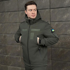Демісезонна Куртка Soft Shell зі знімним капюшоном та липучками + Подарунок шеврон "Прапор України" хакі розмір S - зображення 3