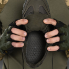 Чоловічі шкіряні кросівки із вставками з текстилю олива розмір 45 - зображення 7