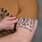Мужская потоотводящая футболка Coolmax с принтом "Слава Украине" койот размер 2XL - изображение 5