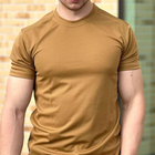 Мужская хлопковая футболка с круглой горловиной койот размер S - изображение 3
