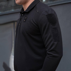 Мужское поло с длинным рукавом Coolpass / Лонгслив с липучками под шевроны черная размер XL - изображение 2