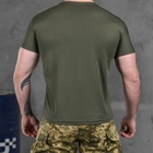 Чоловіча потовідвідна футболка з принтом "Йода" Coolmax олива розмір L - зображення 4