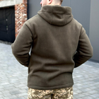 Чоловіча флісова куртка з капюшоном хакі розмір 2XL - зображення 3