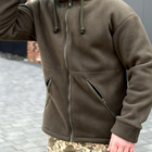 Чоловіча флісова куртка з капюшоном хакі розмір 2XL - зображення 6
