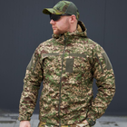 Чоловіча Водовідштовхуюча Куртка Хижак Military "Soft Shell" з капюшоном камуфляжна розмір L - зображення 1