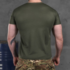 Мужская потоотводящая футболка Coolmax НГУ олива размер M - изображение 4