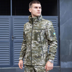 Мужская Куртка Soft Shell со съемным капюшоном + Подарок Шеврон "Флаг Украины" пиксель размер 2XL - изображение 4