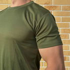 Мужская воздухопроницаемая футболка CoolMax олива размер 2XL - изображение 6