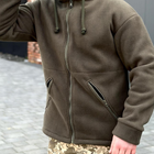 Чоловіча флісова куртка з капюшоном хакі розмір L - зображення 6