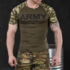 Потовідвідна чоловіча футболка Odin coolmax з принтом "Army two" олива піксель розмір L