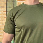 Мужская воздухопроницаемая футболка CoolMax олива размер XL - изображение 7