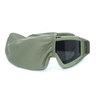 Защитные очки с 3 съемными линзами и чехлом олива размер универсальный - изображение 4