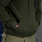 Чоловіче худі тринитка на флісі / Кофта з принтом "F**k" олива розмір L - зображення 6