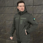 Демісезонна Куртка Soft Shell зі знімним капюшоном та липучками + Подарунок шеврон "Прапор України" хакі розмір XL - зображення 2