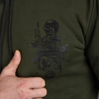 Чоловіче худі тринитка на флісі / Кофта з принтом "Смерть зачекає" олива розмір M - зображення 7