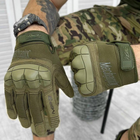 Плотные перчатки Mechanix Start на флисе с защитными накладками олива размер L - изображение 5
