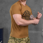 Чоловіча потовідвідна футболка Coolmax з принтом "Слава Україні" койот розмір S - зображення 3