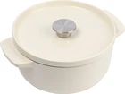 Кастрюля чугунная KitchenAid с крышкой 22 см 3.3 л Цвет миндальный крем (CC006056-001)