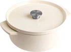 Каструля чавунна KitchenAid з кришкою 26 см 5.2 л Колір мигдальний крем (CC006059-001)
