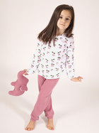 Piżama dziecięca dla dziewczynki Nicol 204036 134 cm Biały/Wrzosowy (5905601020363) - obraz 2