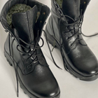 Зимние кожаные Ботинки Ястреб на меху до -20°C / Утепленные водоотталкивающие Берцы черные размер 46 - изображение 3